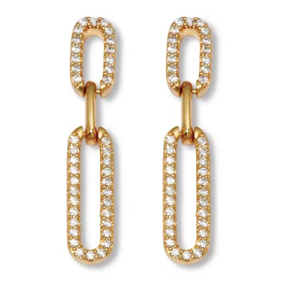 Palm Beach Jewelry .40 Tcw Round Cubic Zirconia Yellow Gold-plated Link Earrings