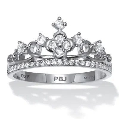 Palm Beach Jewelry .41 Tcw Cubic Zirconia Sterling Silver Crown Ring In White