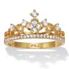 Palm Beach Jewelry .41 Tcw Cz Gold-plated Sterling Silver Crown Ring In Yellow