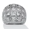 Palm Beach Jewelry 4.12 Tcw Princess-cut And Round Cubic Zirconia .925 Sterling Silver Dome Ring In White