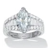 Palm Beach Jewelry 4.14 Tcw Sterling Silver Cubic Zirconia Engagement Ring