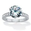 Palm Beach Jewelry 4.18 Cttw. Round-cut Cubic Zirconia Platinum Over Silver Engagement Ring