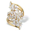 Palm Beach Jewelry 4.25 Cttw. 14k Gold-plated Sterling Silver Marquise Cubic Zirconia Cluster Ring In White