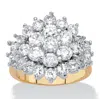 Palm Beach Jewelry 4.25 Cttw 18k Gold-plated Cubic Zirconia Cubic Zirconia Cluster Cocktail Ring In White