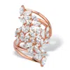 Palm Beach Jewelry 4.25 Cttw. 18k Rose Gold Plated Silver Marquise-cut Cubic Zirconia Cluster Ring