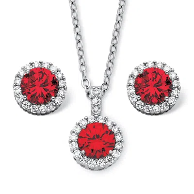 Palm Beach Jewelry 4.30 Tcw Birthstone Cz Silvertone Jewelry Set In Purple