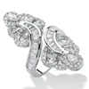 Palm Beach Jewelry 4.32 Tcw Cz Platinum-plated Bypass Ring In White