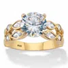 Palm Beach Jewelry 4.34 Cttw. Round Cz Gold-plated Sterling Silver Double-row Engagement Ring