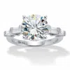 Palm Beach Jewelry 4.52 Cttw. Cubic Zirconia Platinum-plated Sterling Silver Engagement Ring