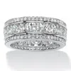 Palm Beach Jewelry 4.66 Cttw. Cubic Zirconia Platinum-plated Sterling Silver Eternity Ring In White