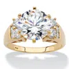Palm Beach Jewelry 4.66 Tcw Cubic Zirconia Gold-plated Silver Ring In Yellow