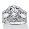 Palm Beach Jewelry 4.66 Tcw Cz 2-piece Jacket Wedding Ring Set In White