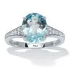 Palm Beach Jewelry 4.70 Tcw Blue Topaz And Cz Sterling Silver Ring In White