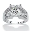 Palm Beach Jewelry 4.73 Tcw Cubic Zirconia Ring In Platinum-plated Sterling Silver In White