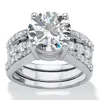 Palm Beach Jewelry 4.80 Tcw Cz Platinum/ss Jacket Wedding Ring Set In White