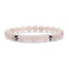 Palm Beach Jewelry 48.45 Tcw Genuine Rose Quartz Beaded Silvertone Stretch Bracelet 7-inch