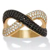 Palm Beach Jewelry .49 Tcw Cz And Black Spinel Gold Ion-plated Ring In Yellow