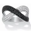 Palm Beach Jewelry .49 Tcw Cz And Black Spinel Sterling Silver Ring In White