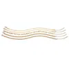 Palm Beach Jewelry 5 Piece Herringbone, Curb & Cable Link Ankle Bracelet Set Goldtone 9" Length