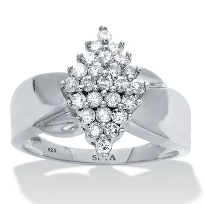 Palm Beach Jewelry .50 Tcw Diamond Sterling Silver Cluster Ring In White