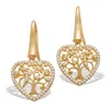 Palm Beach Jewelry .52 Tcw Cubic Zirconia Gold-plated Tree Of Life Earrings