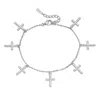 Palm Beach Jewelry 5.39 Tcw Cubic Zirconia Cross Charm Sterling Silver Bracelet