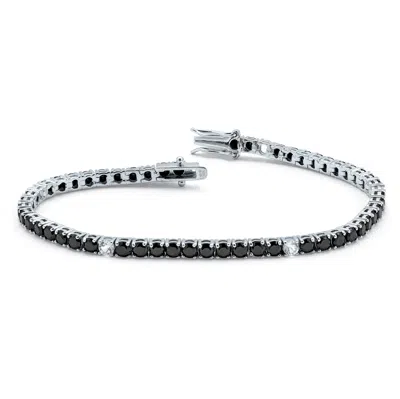 Palm Beach Jewelry .55 Tcw Round Genuine Spinel And Topaz Sterling Silver Tennis Bracelet 7-inch