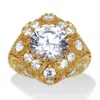 Palm Beach Jewelry 5.50 Tcw Cubic Zirconia Yellow Gold-plated Ring In Yellow