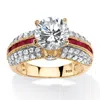 Palm Beach Jewelry 5.52 Tcw Round Cz Ring In Gold-plated Sterling Silver In White