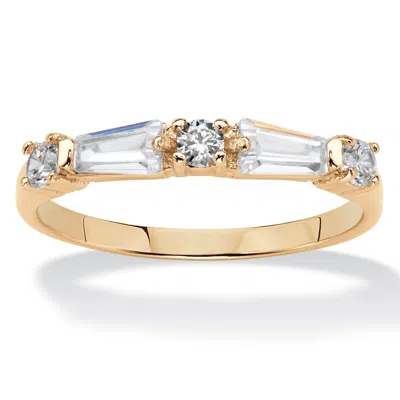 Palm Beach Jewelry .56 Tcw Cz Gold-plated Band In Yellow