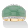 Palm Beach Jewelry .56 Tcw Genuine Jade And White Topaz Ring In Yellow