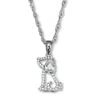 Palm Beach Jewelry .56 Tcw Pear Cut Cz Silvertone Dog Pendant Necklace 18 To 20-inch