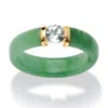 Palm Beach Jewelry .56 Tcw White Topaz And Jade Ring In 10k Gold In Green