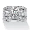 Palm Beach Jewelry 5.62 Tcw Cubic Zirconia 3-pc. Bridal Set In Platinum-plated Sterling Silver In White