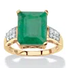 Palm Beach Jewelry 5.65 Tcw Emerald And Topaz 18k Gold/silver Ring In Yellow