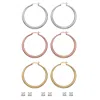Palm Beach Jewelry 5.88 Cttw. Tri-tone Cubic Zirconia 6-pair Set Of Stud And Hoop Earrings 2" In Yellow