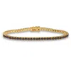 Palm Beach Jewelry 5.9 Tcw Round Black Cubic Zirconia 14k Gold-plated Tennis Bracelet 7 3/4-inch