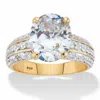 Palm Beach Jewelry 5.96 Cttw. Oval Cubic Zirconia 14k Gold-plated Sterling Silver Engagement Ring