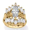 Palm Beach Jewelry 5.98 Tcw Marquise Cz Jacket Bridal Set Goldtone In Yellow