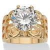 Palm Beach Jewelry 6 Tcw Round Cubic Zirconia Gold-plated Engagement Filigree Solitaire Ring In White