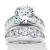 Palm Beach Jewelry 2 Piece 6.09 Tcw Cz Bridal Ring Set In .925 Sterling Silver In White