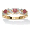 Palm Beach Jewelry .74 Tcw Genuine Red Garnet 18k Gold-plated Ring In Yellow