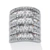 Palm Beach Jewelry 6.26 Tcw Baguette-cut And Round Cubic Zirconia Silvertone Cocktail Ring In White