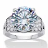 Palm Beach Jewelry 6.35 Cttw. Round Cubic Zirconia Platinum-plated Engagement Ring
