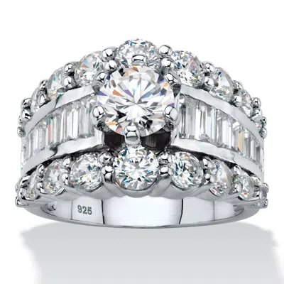 Palm Beach Jewelry 6.40 Tcw Cz .925 Silver Engagement Ring In White