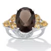 Palm Beach Jewelry 6.41 Cttw. Oval Cut Smoky Topaz And Citrine Sterling Silver Cocktail Ring