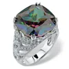 Palm Beach Jewelry 6.42 Tcw Cushion-cut Fire Topaz Cubic Zirconia Scroll Ring Platinum-plated In Multi