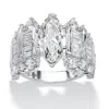 Palm Beach Jewelry 6.55 Tcw Marquise-cut Cubic Zirconia Ring In .925 Sterling Silver In White
