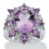 Palm Beach Jewelry 6.70 Tcw Genuine Amethyst And Topaz Ring In White