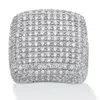Palm Beach Jewelry 6.76 Tcw Round Cubic Zirconia Pave .925 Sterling Silver Dome Ring In White